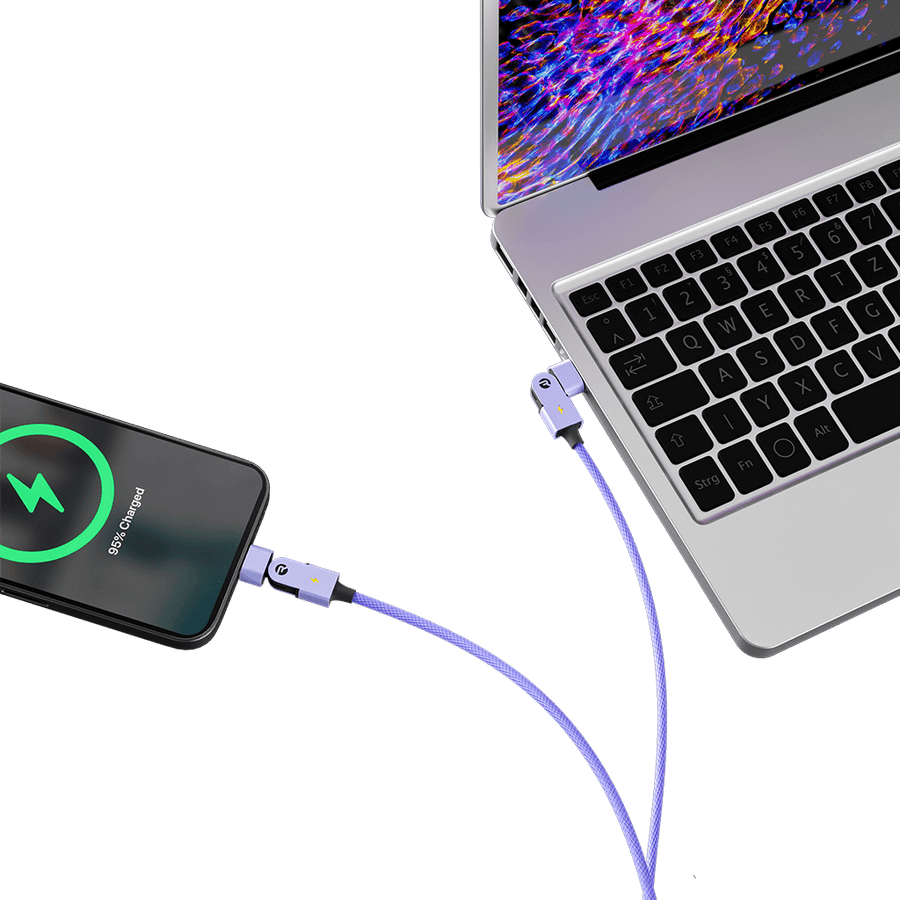 Type C: for Android & iPhone 15+ / 6ft / Purple