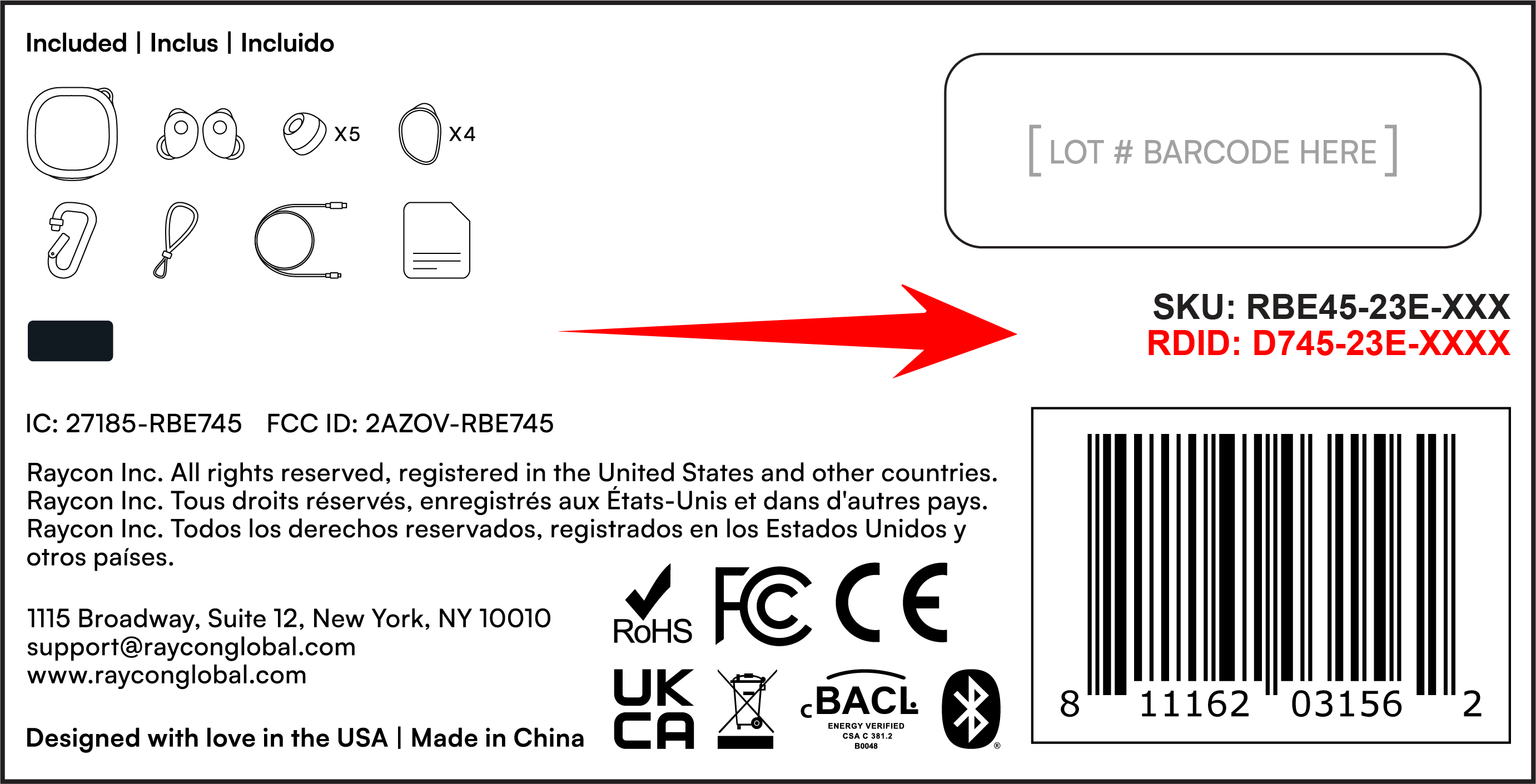 RDID on the product box near the barcode, bottom panel